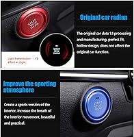 Vista 4 de Great luck - Calcomanía de aluminio para interruptor de arranque de motor, 2 piezas, juego (rojo) para Mazda 3 (2019-2020 2021) CX-30 2020 2021