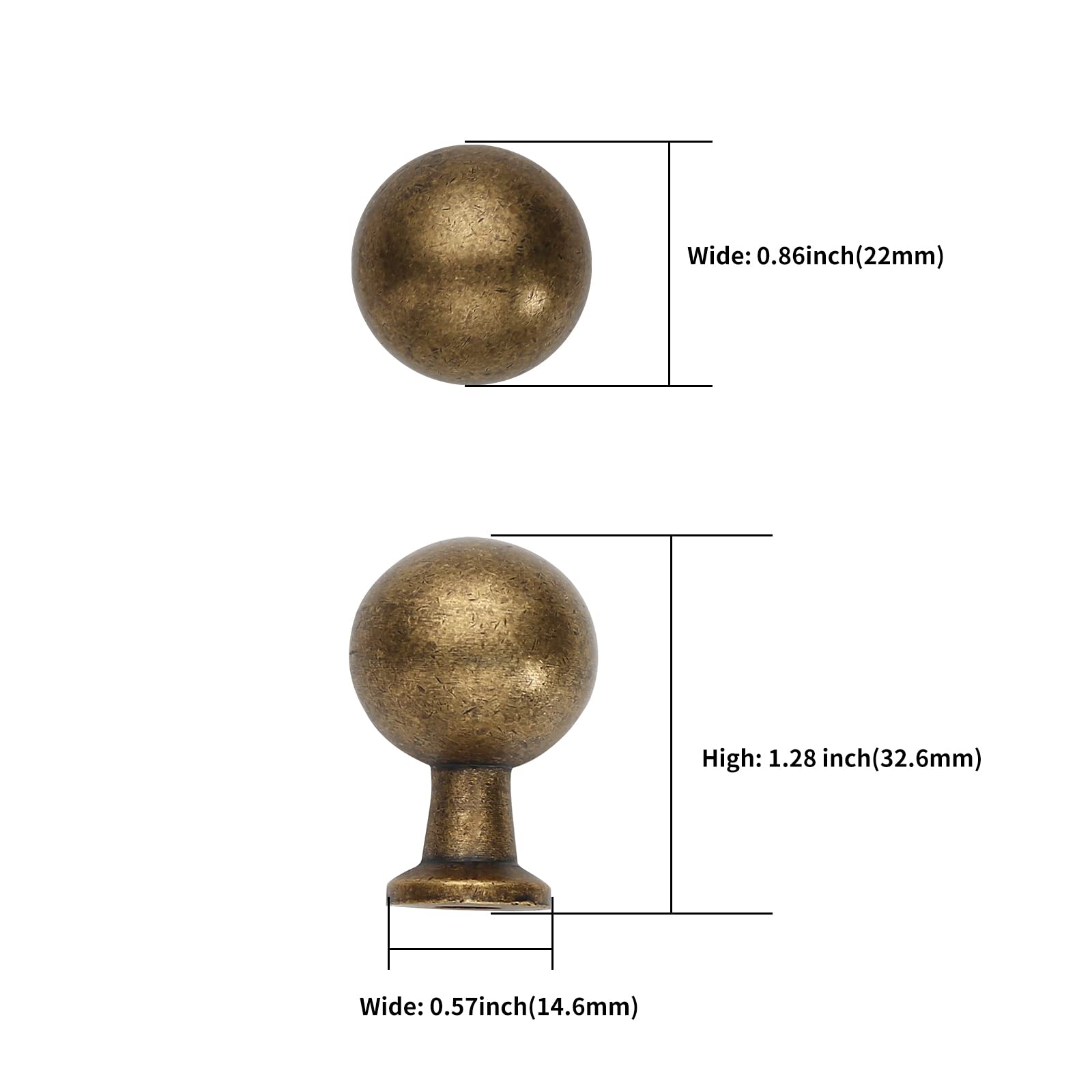 Asidrama 10 Pack Antique Brass Kitchen Cabinet Knobs, Vintage Retro - View #10