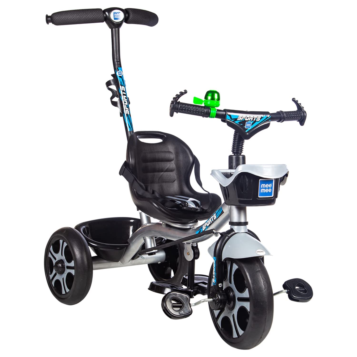 Mee Mee Premium Baby Tricycle with Push Parent Handle with Adjustable Control for Comfort and Guidance | Cushioned Seat for Kids | Storage Basket | for 1.5 to 5 Years (Silver) (B0B77D9JC9) Amazon Price History, Amazon Price Tracker
