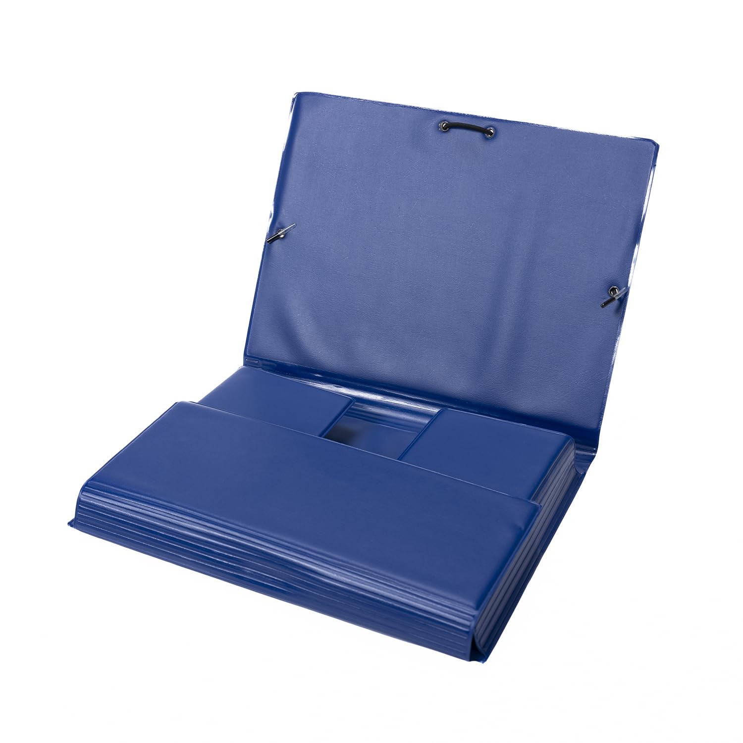 Grafoplás | School Folder Three Flaps | PVC | Blue | Quarter Size | Hard Cover | Elastic Closure | 24.5 x 20 cm