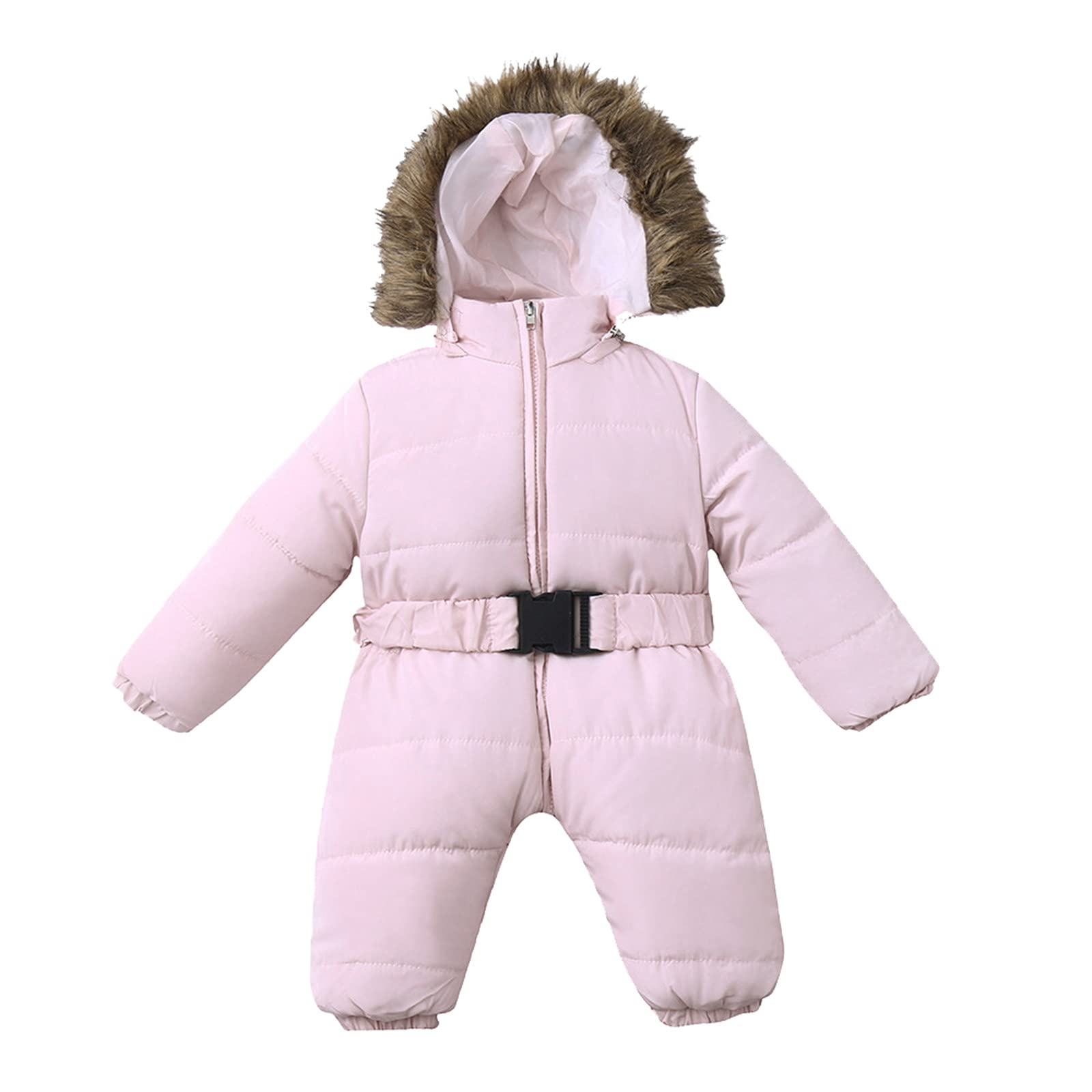 Traje de nieve para niños con piel sintética, traje de softshell forrado, mono de nieve, chaqueta de plumón, conjunto de un solo color, traje de invierno con capucha, mono de invierno para niñas, mono