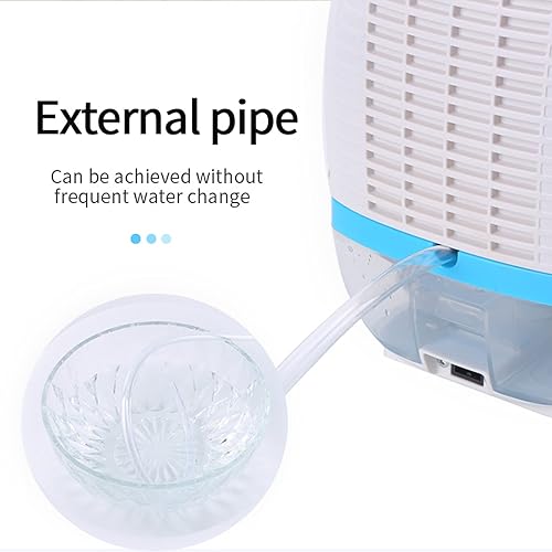 Miniatura 9 de Deshumidificador portátil de 22 W de 215 pies cuadrados, mini deshumidificador remoto blanco con tanque de agua de 16.9 fl oz y pantalla LCD,