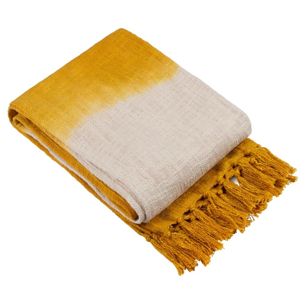 furn. Yard Mizu Dip Dye Fringed Throw from B&Q