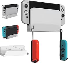 ECHZOVE Switch OLED Wall Mount Kit, Mounts Switch OLED on Wall Near TV, Switch OLED Accessories White