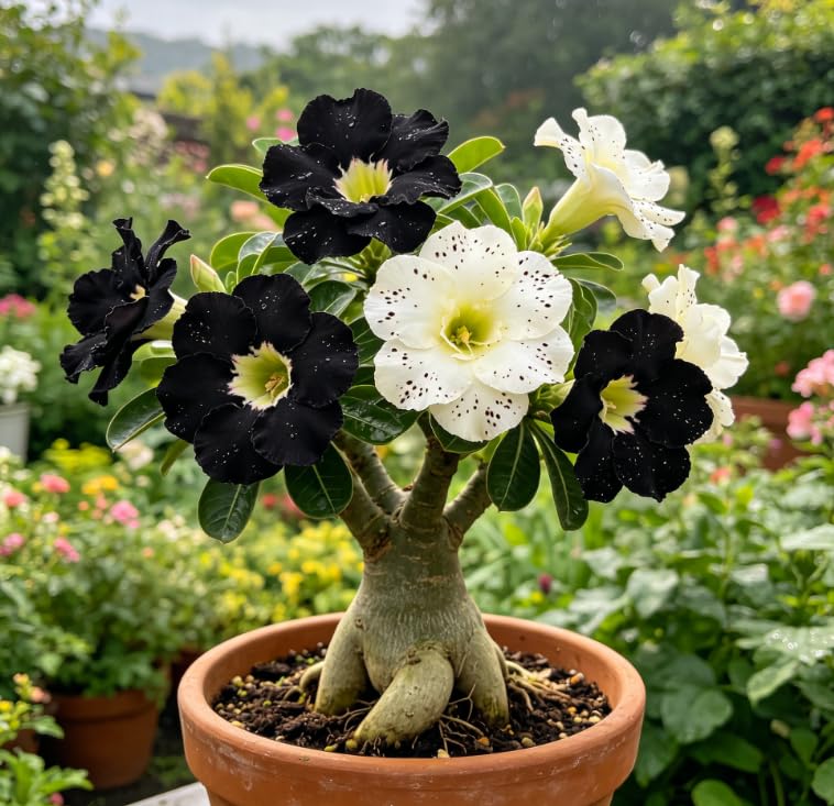 Heat-Resistant Desert Rose Plants/Desert Rose Tubers/Winter-Hardy Perennials/Continuous Flowering All Seasons/Professional Planting for Stunning Garden Displays-1 Bulb-C