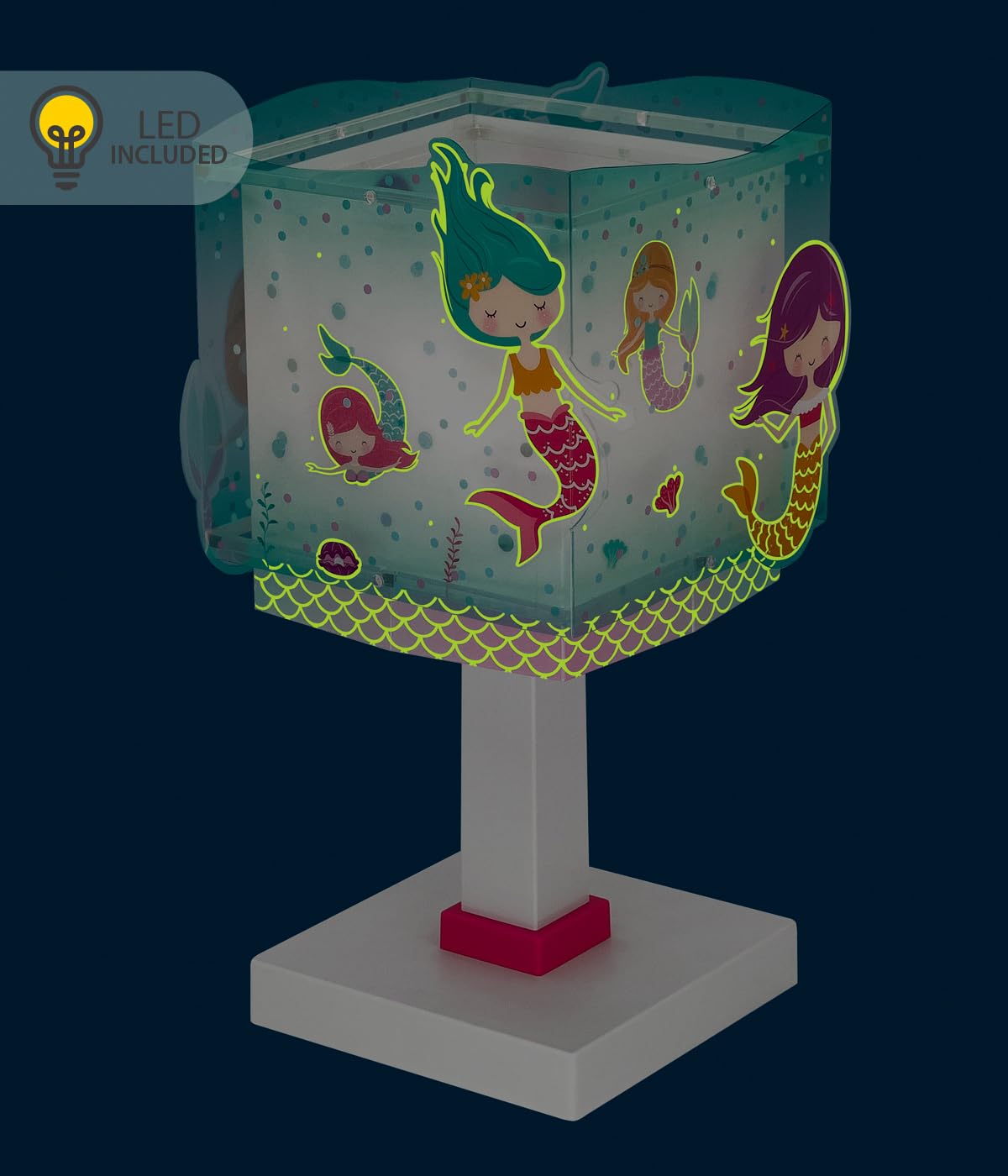 Dalber Lampe de chevet enfant Mermaids Sirènes G4 LED 4 W Ampoule incluse