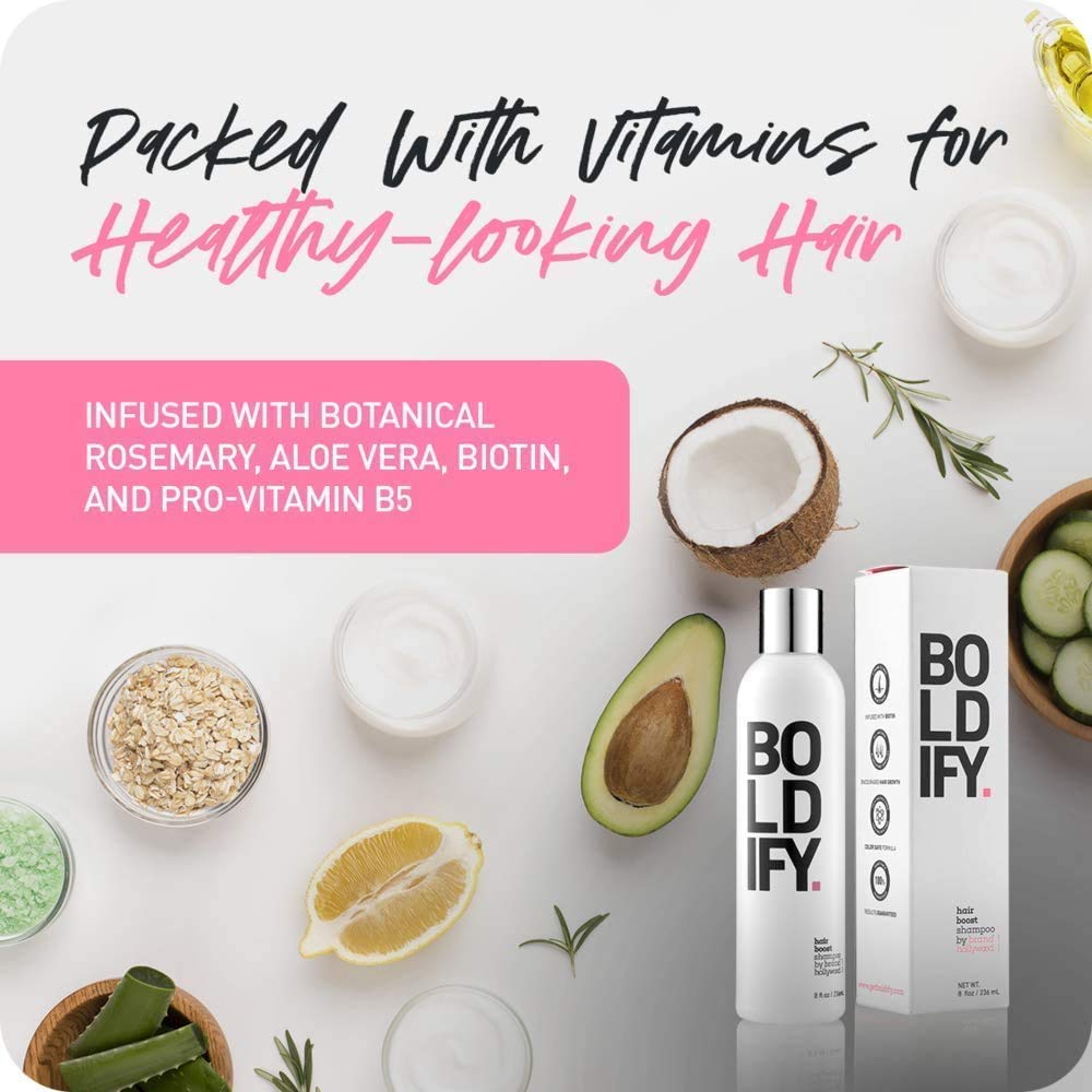 BOLDIFY Hair Boost Shampoo Natural Volumizing Shampoo for Fine Hair