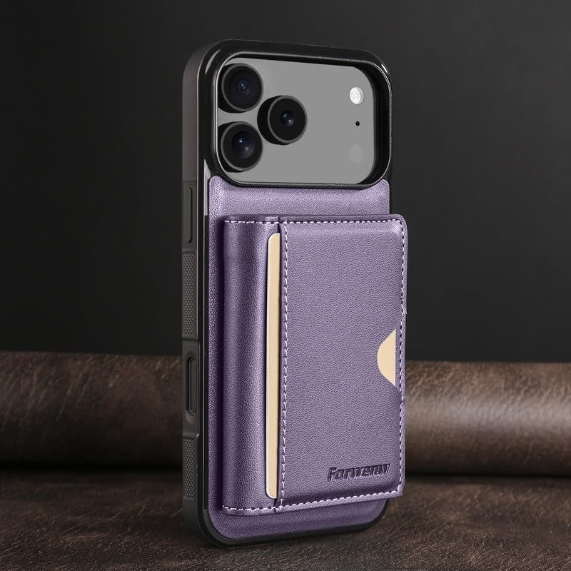 Coque cuir iPhone 14 Pro Max premium violette magnétique