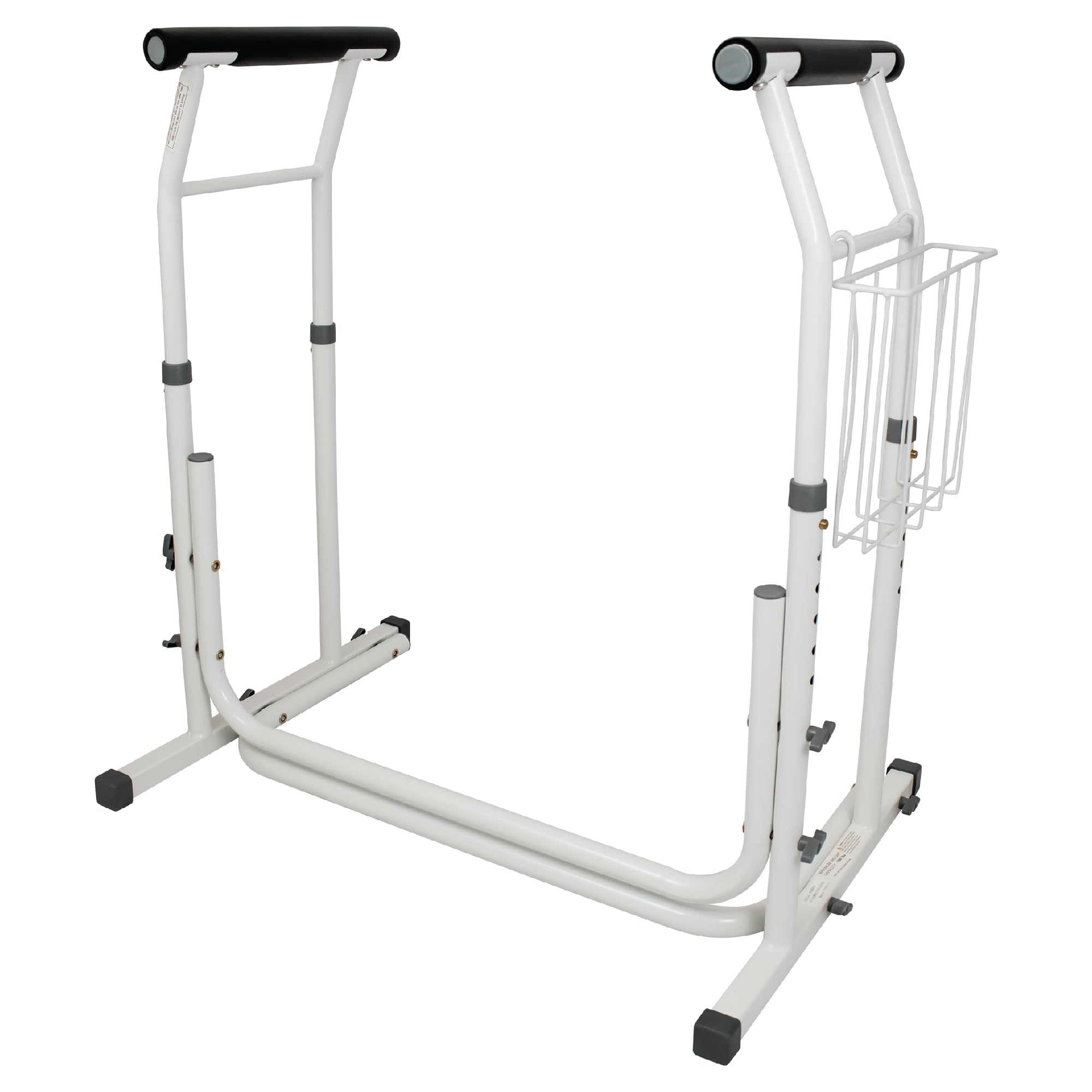 Carex Toilet Safety Rails for Seniors, Adjustable Toilet Safety Frame and Toilet Rails with Handles for Elderly and Disabled, Stand Alone Toilet Safety Rails for Bathroom Stability