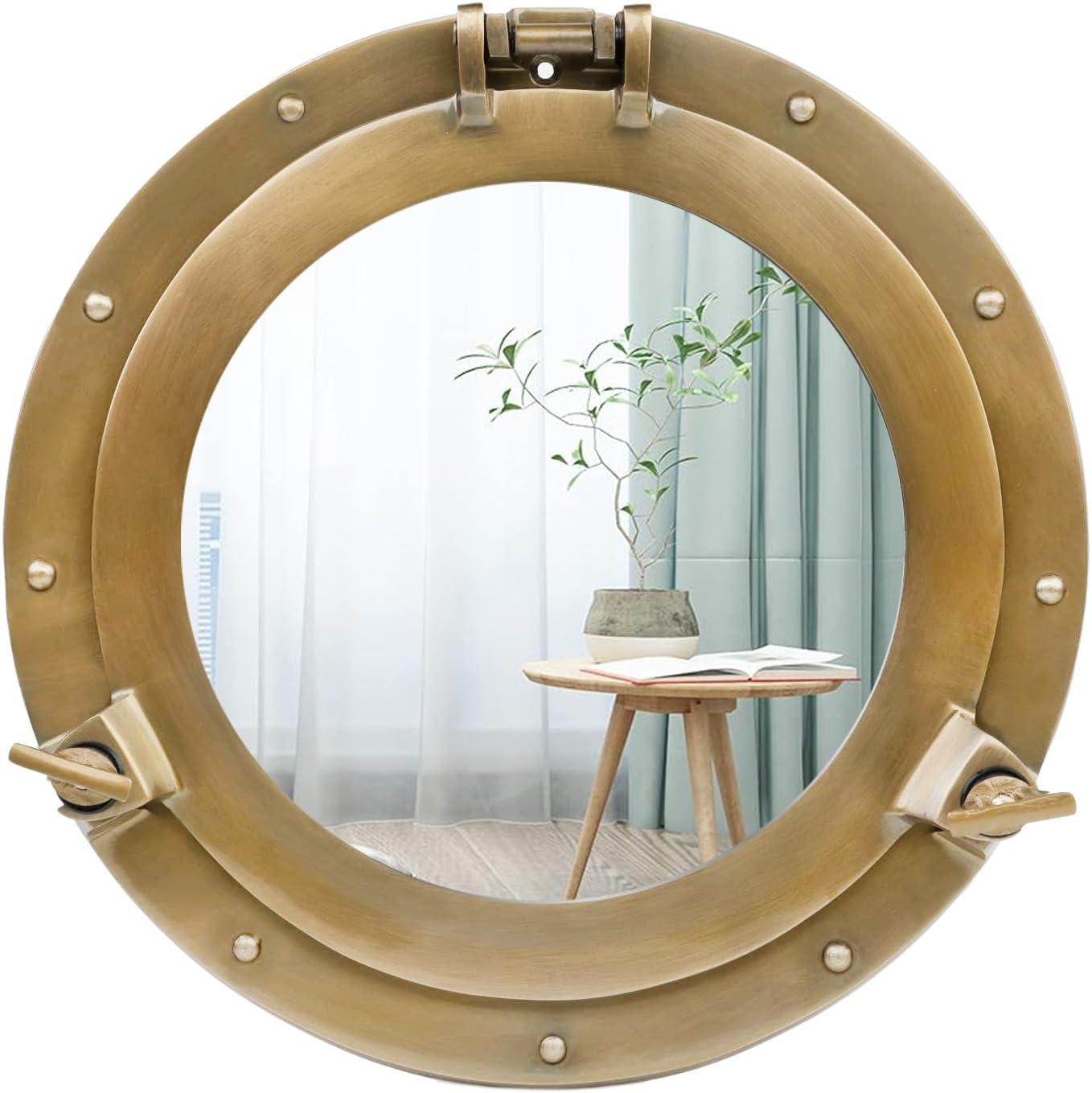Amazon.com: Home Dress Porthole Mirror and Window Decor Nautical Round Wall Mirror with Metal Frame Maritime Style for Bathroom, Living Room, or Office Coastal Home Decoration (Golden, Mirror, 20 Amazon.com: Home Dress Porthole Mirror and Window Decor Nautical Round Wall Mirror with Metal Frame Maritime Style for Bathroom, Living Room, or Office Coastal Home Decoration (Golden, Mirror, 20