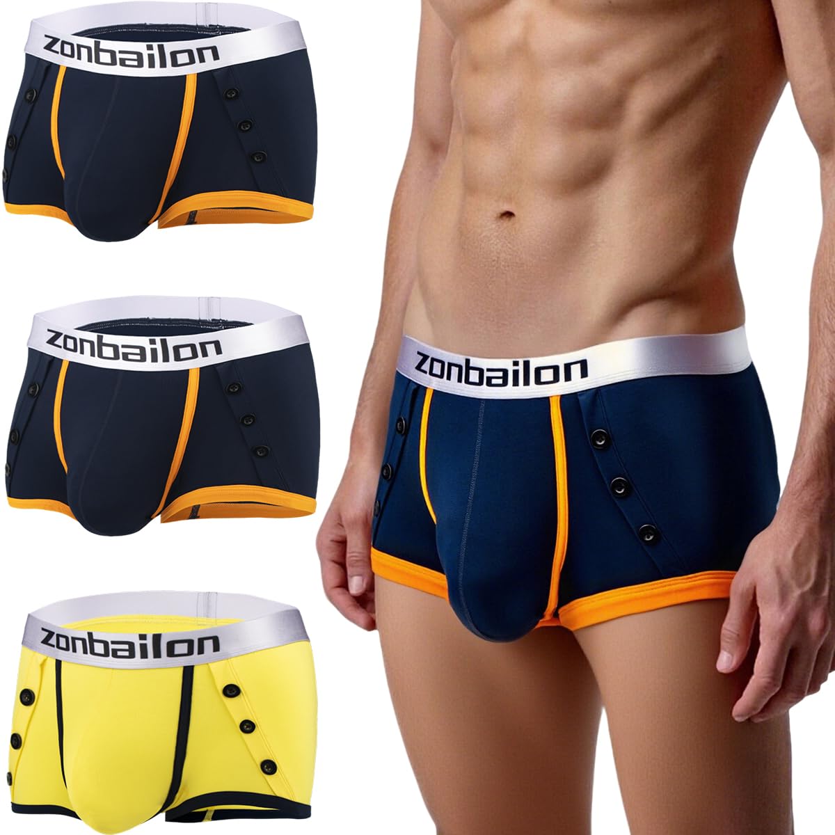 ZAIGELUO Herren Boxershorts Bambus Trunk Unterwäsche Atmungsaktive Weiche Retroshorts Männer Short Leg Unterhosen
