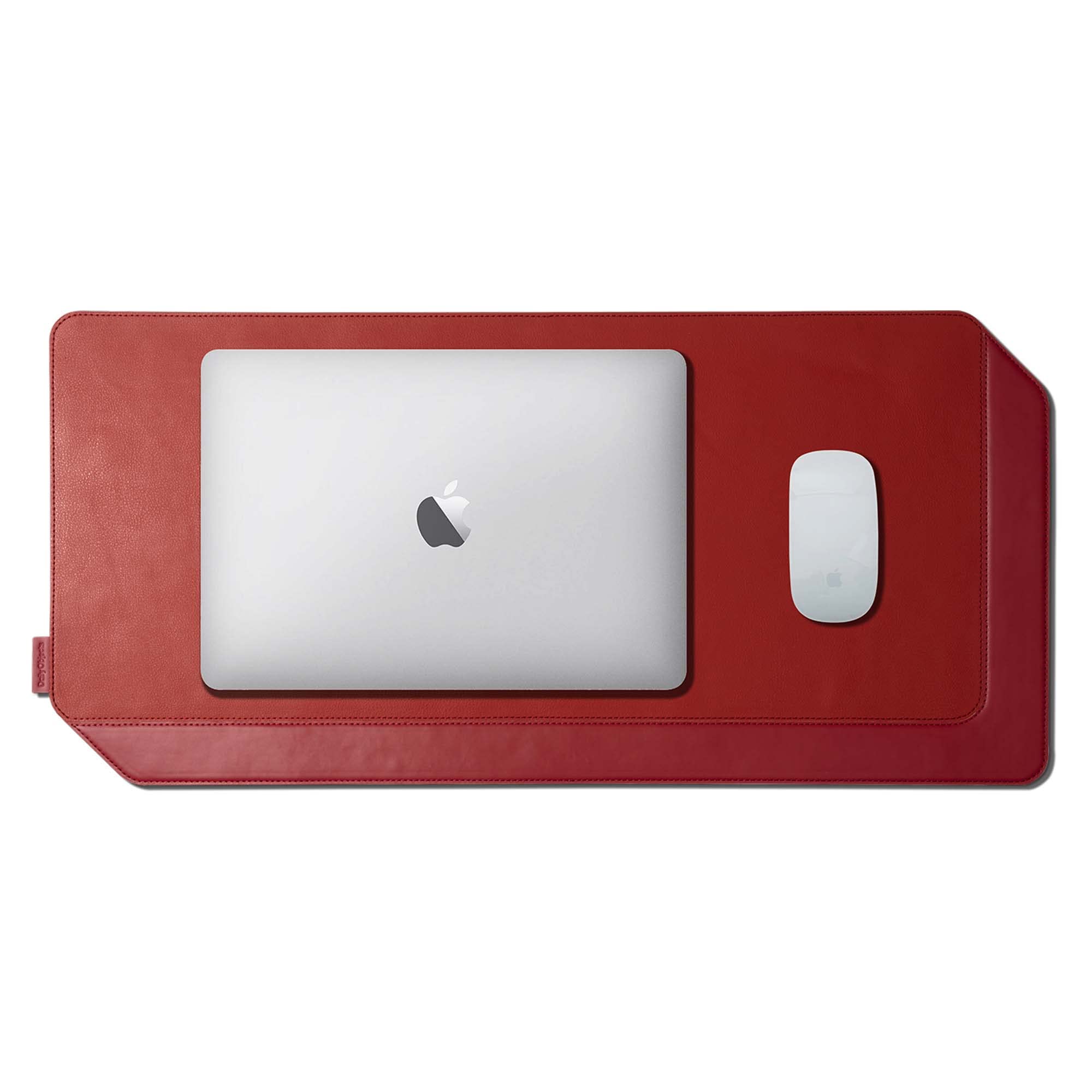 DailyObjects Terracotta-Crimson Red Desk Mat for Work from Home/Office/Gaming | Premium Vegan Leather | Hand-Crafted with Soft-Grain, Pebbled Leatherite