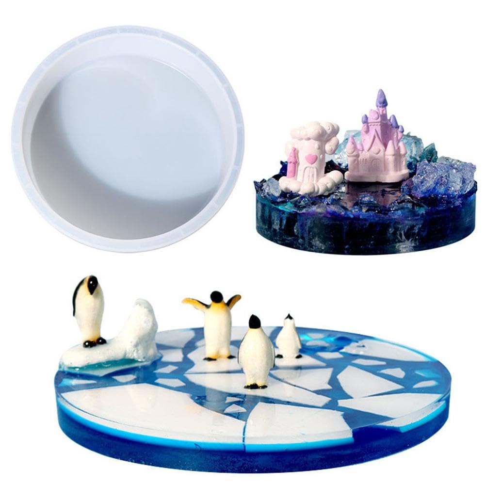 GIVBRO Silicone Resin Round Molds Epoxy Resin Moulds Home Decor for Making Resin Casting Crafts 6 Inches