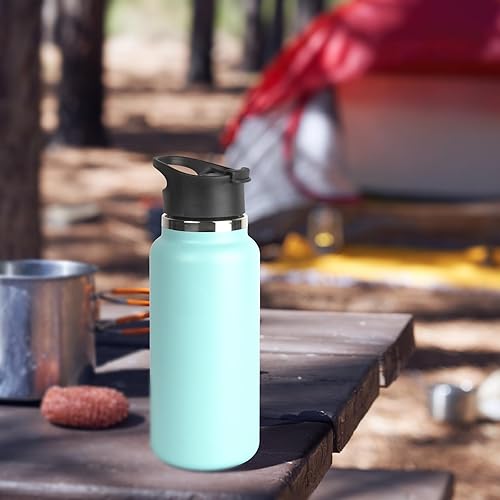 Miniatura 5 de Linkidea Paquete de 2 tapas para botella de agua de boca ancha con asa compatible con Hydro Flask de boca ancha de 12161820324064 onzas, botella de