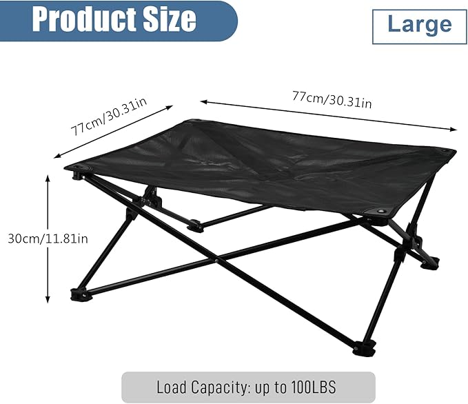 Catre Elevado para Perro Grande 30x30 Pulgadas con Malla Transpirable miniatura 4