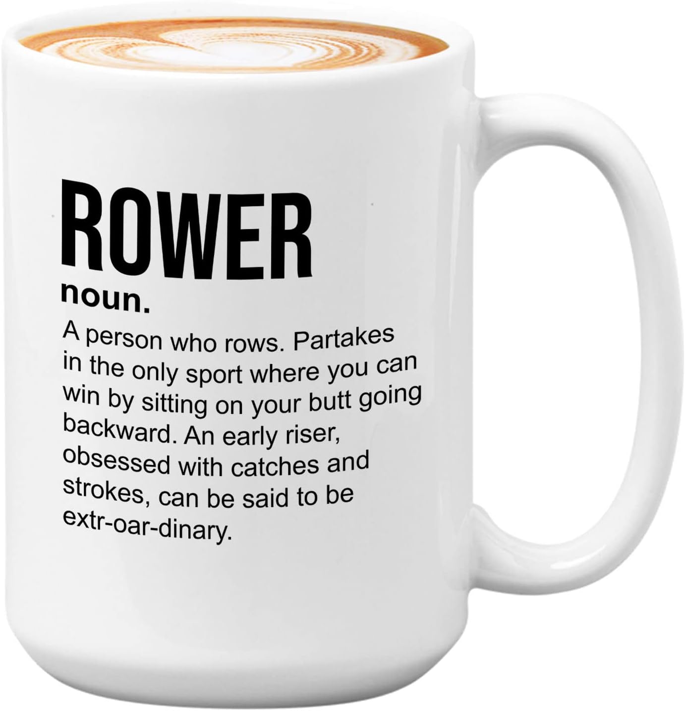 Rowing Coffee Mug 15oz White – Rower Definition – Rower Definitions Sport Lovers Game Athlete Lake Lover Boats Racing