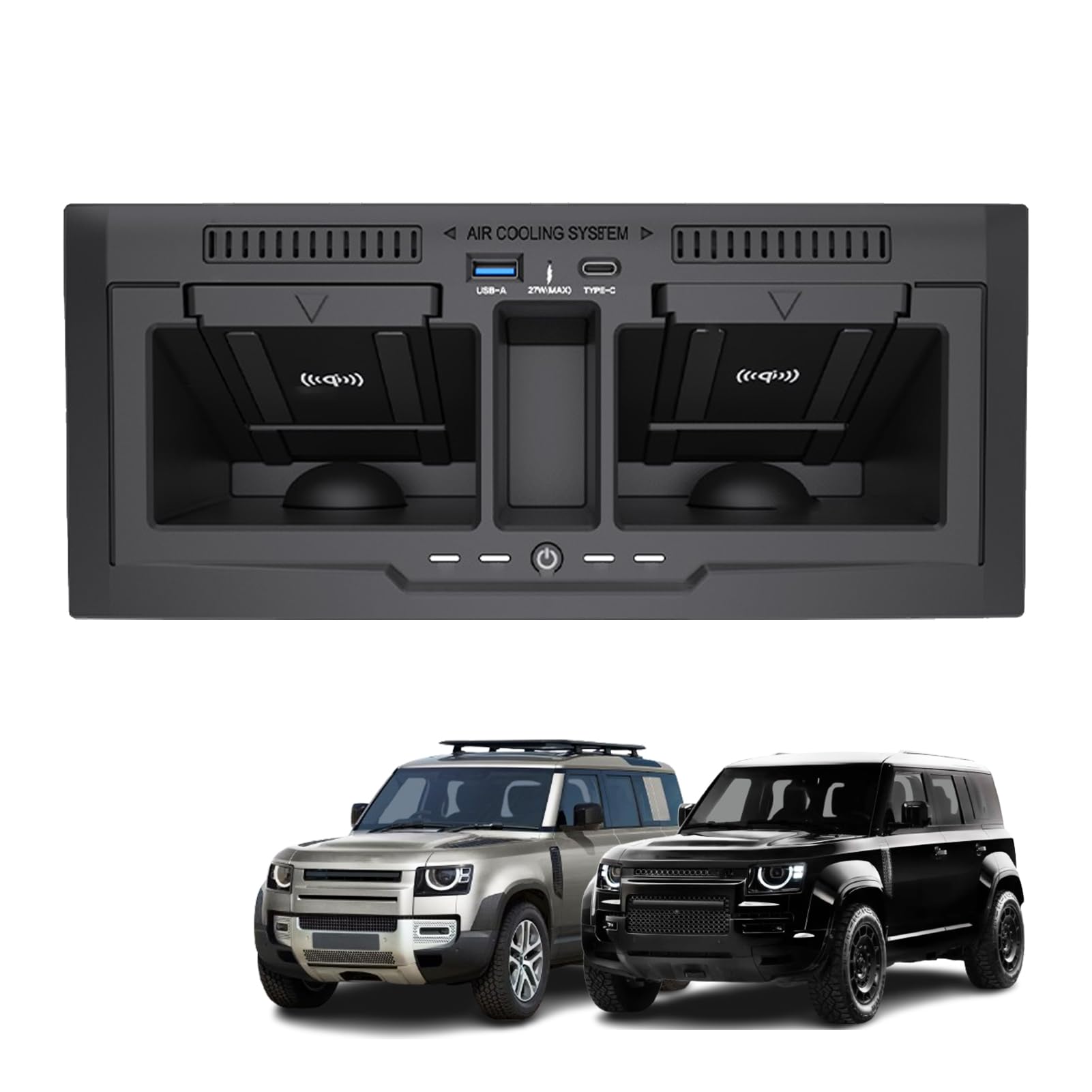 Bezprzewodowa ładowarka Samochodowa Telefonu do 2020-2024 Land Rover Defender 90 110 130, Konsola środkowa Akcesoria Podkładka ładująca, Szybka ładowarka do i-Phone Sam-sung
