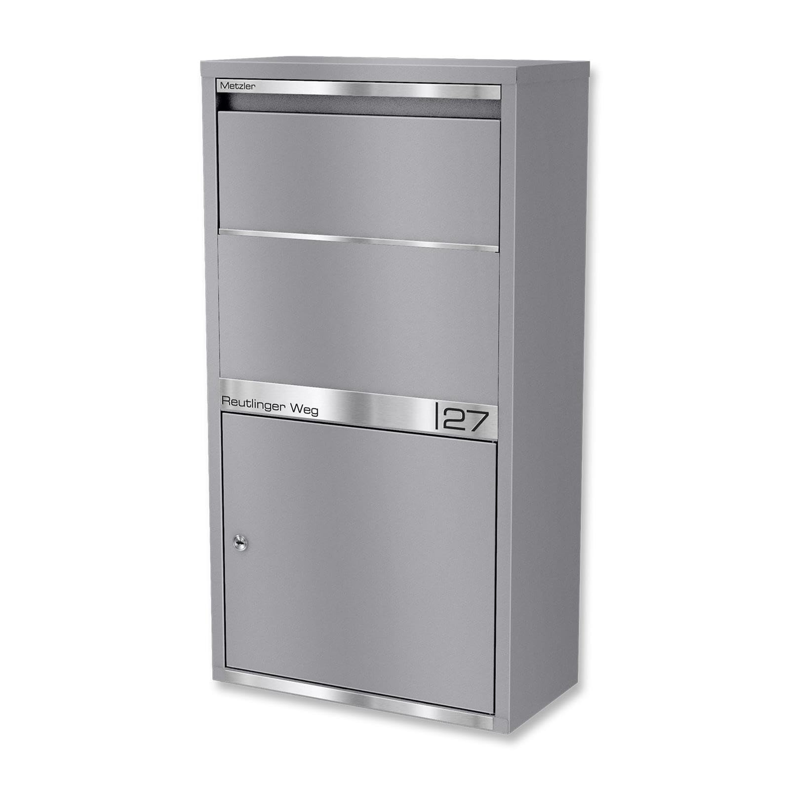 Metzler skrzynka na listy i paczki RAL 9007 szary 440 x 822 x 220 mm