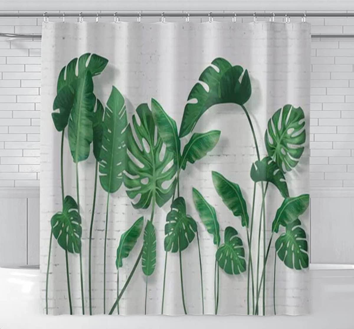 Rideau de douche épais en tissu imperméable et opaque pour séparation de toilettes 3D