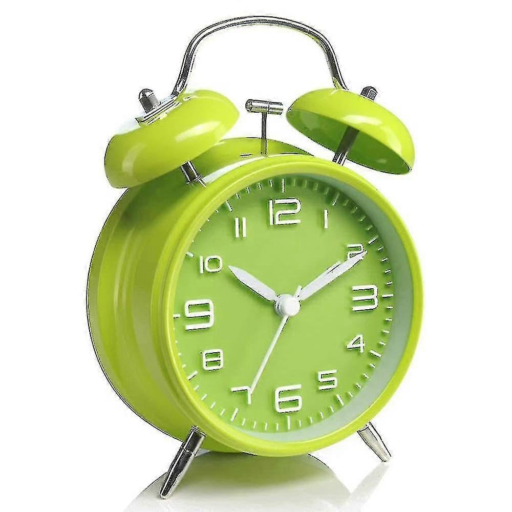 Double Bell Alarm Clock With Night Light, With Loud Alarm No Ticking