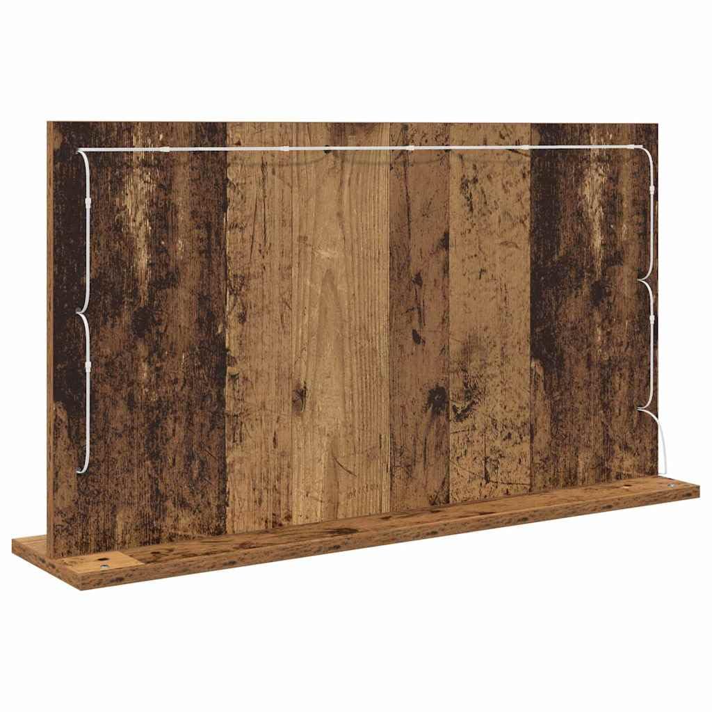 Lustro łazienkowe z oświetleniem LED, z przyłączem USB, prostokątne, do sypialni i łazienki, 80 x 45 x 18 cm