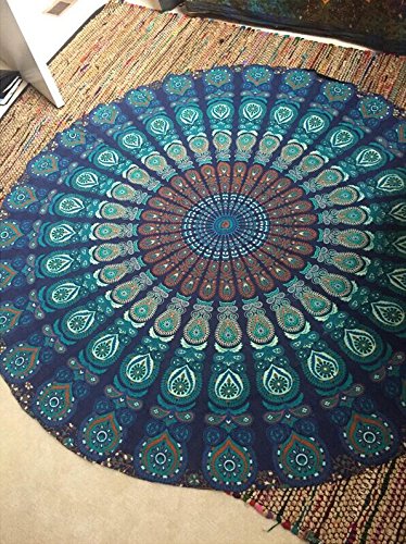 Resulzon BST-008 Round Beach Tapestry Mandala Indian Boho Hippie Throw Beach Blanket Beach Towel Shawl thumb #3