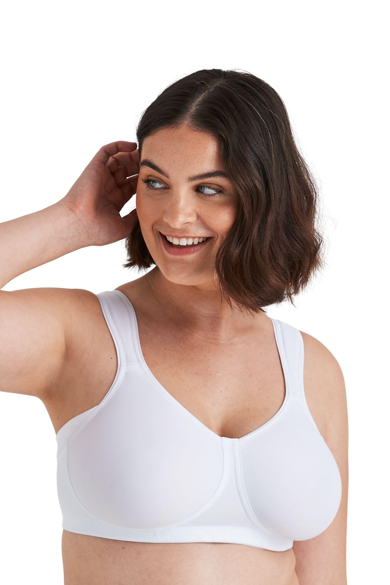 Miss Mary Of Sweden Women's White - Wireless Soft Bra With Molded Cups, Keep Fresh Fabric And Wide Back For Comfort And Support 38E
