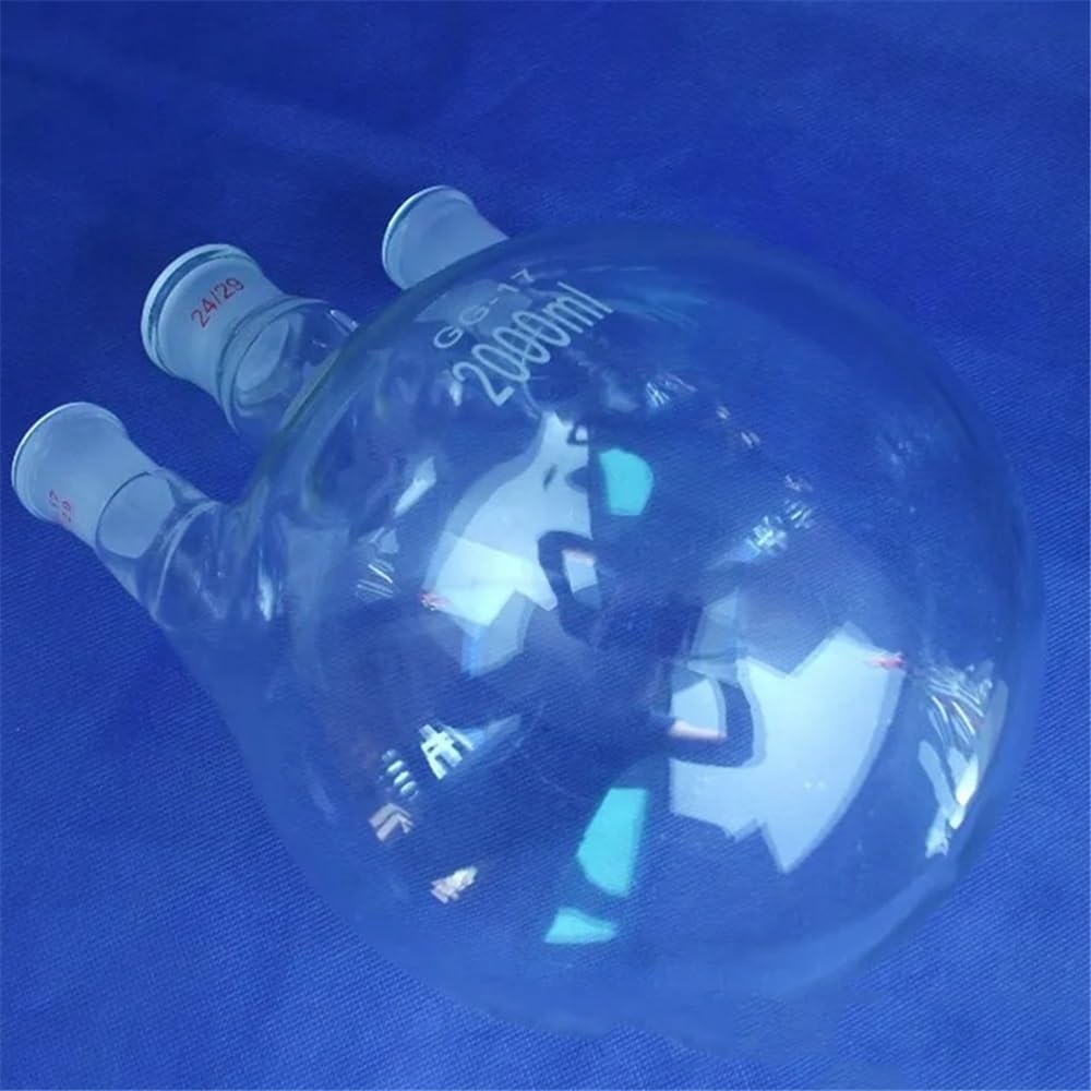 Pallone a fondo tondo a tre colli 24/29 da 2000 ml con, collo corto, bocca smerigliata standard Attrezzature da laboratorio