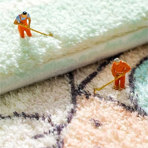 Miniatura 6 de Erosebridal Alfombras de baño azul marino para decoración de ducha, tapete de baño retro teñido anudado, tapete de puerta de vellón de acuarela