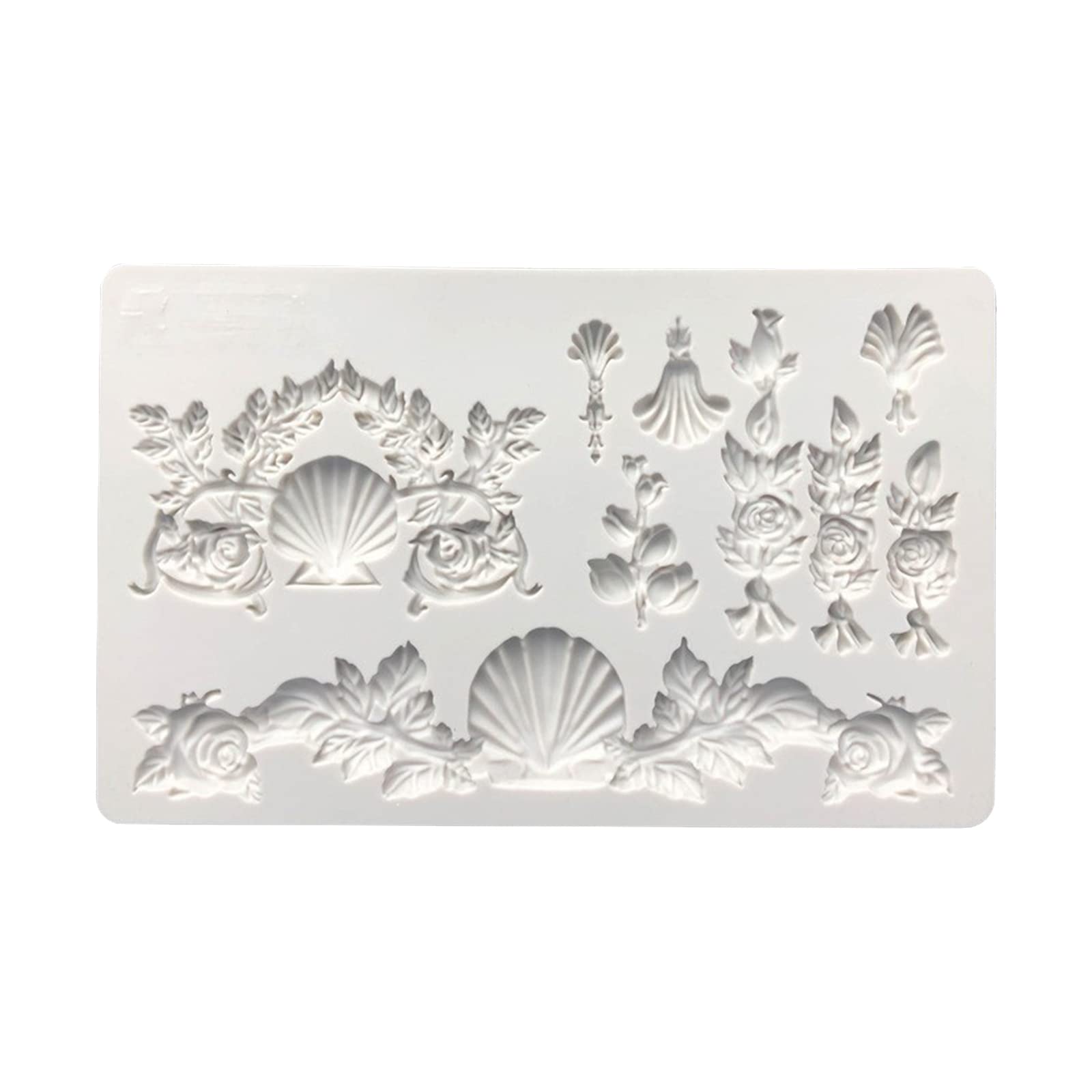 MALSSE Chocolate Molds European Relief Shape Mold Relief Fondant Silicone Mold for Baking Cake Border Decoration Silicone Jelly Molds Food Grade