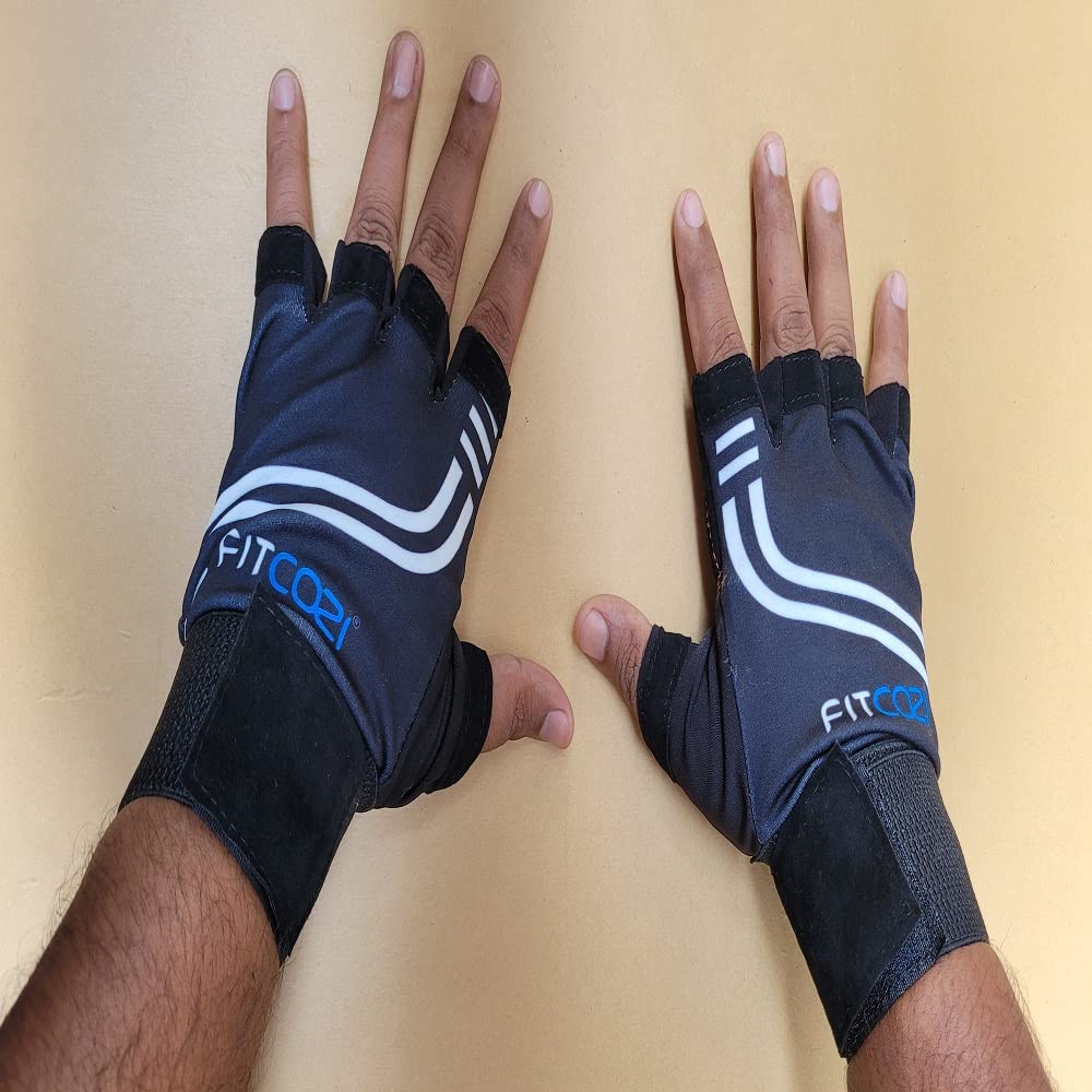 FITCOZI Weight Lifting Gloves: Fingerless Workout Gym Gloves with Wrist Support | Enhance Palm Protection | Extra Grip for Fitness | Lifting | Training | Rowing (B0B82QGN14) Amazon Price History, Amazon Price Tracker