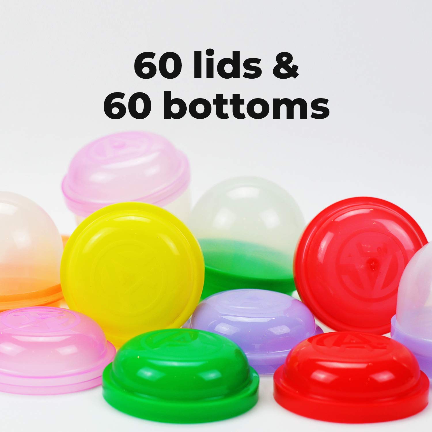 Buy Empty 2 inch Acorn Frosty Plastic Clear Capsules 7 Colors Pack Toy Stand Vending Machine