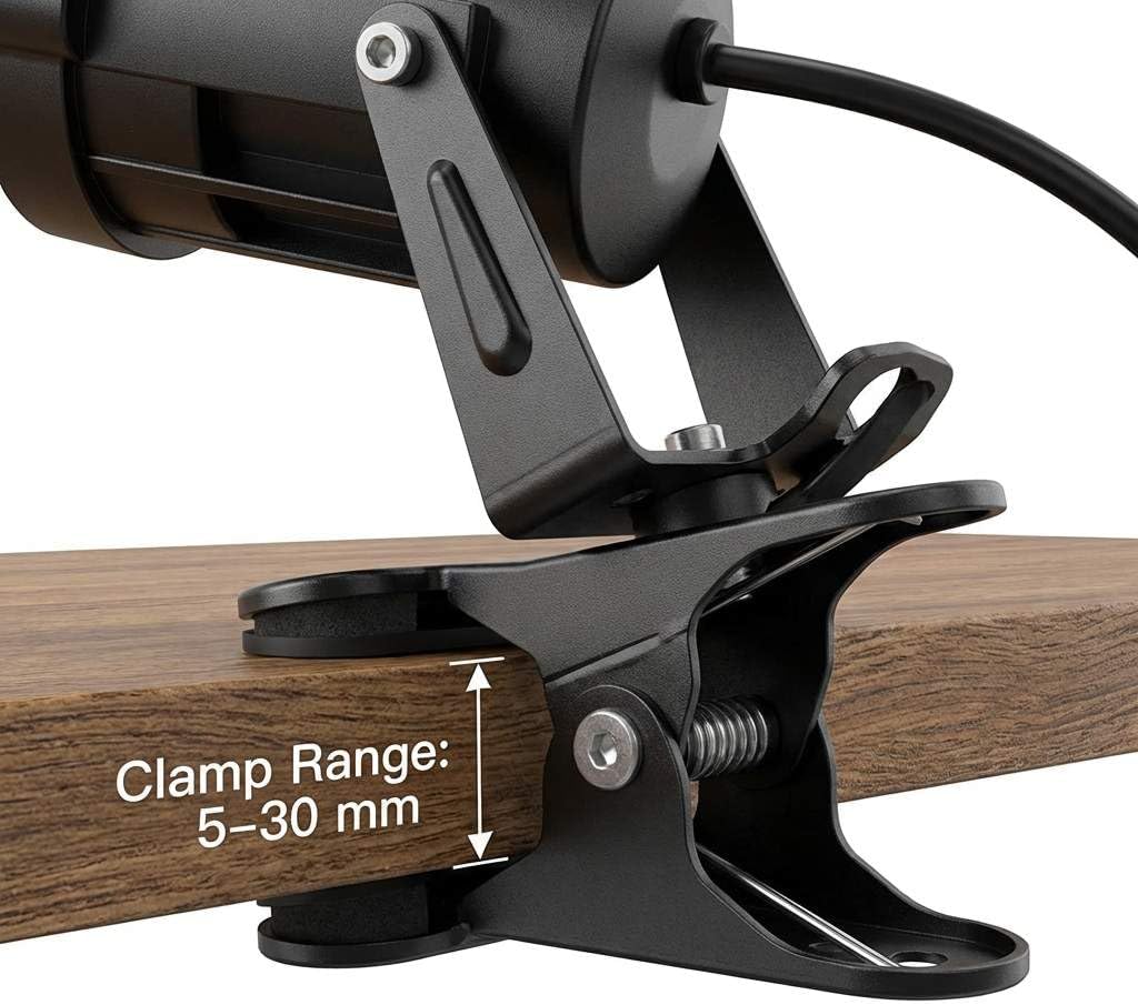 QWORK 10W Clamp Spot Light Set – 2 Pack Adjustable Cool White Focused Beam for Display, Plants & Artwork