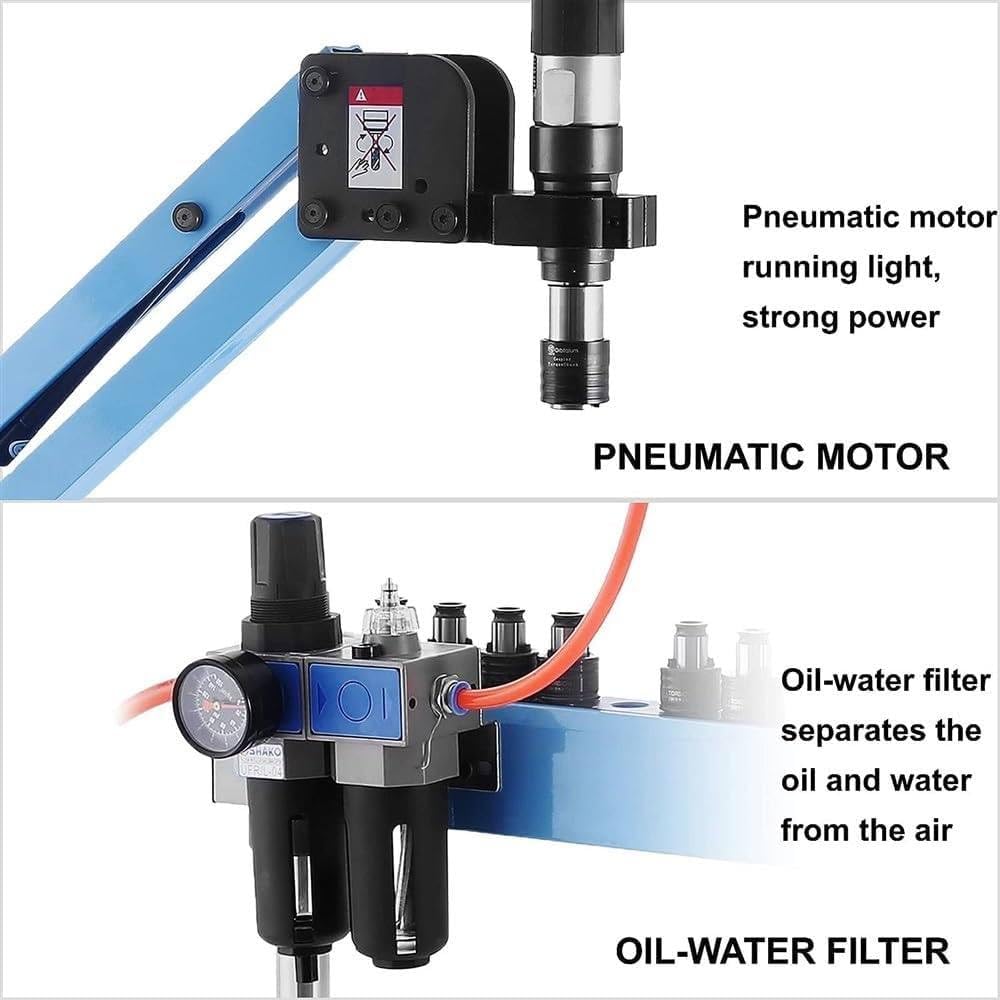 MáQuina de Roscar NeumáTica M3-M12, MáQuina de Roscar NeumáTica Universal de 360°, Brazo Flexible de 400 RPM por Minuto, para Talleres de FáBrica, CarpinteríA, FabricacióN de Moldes