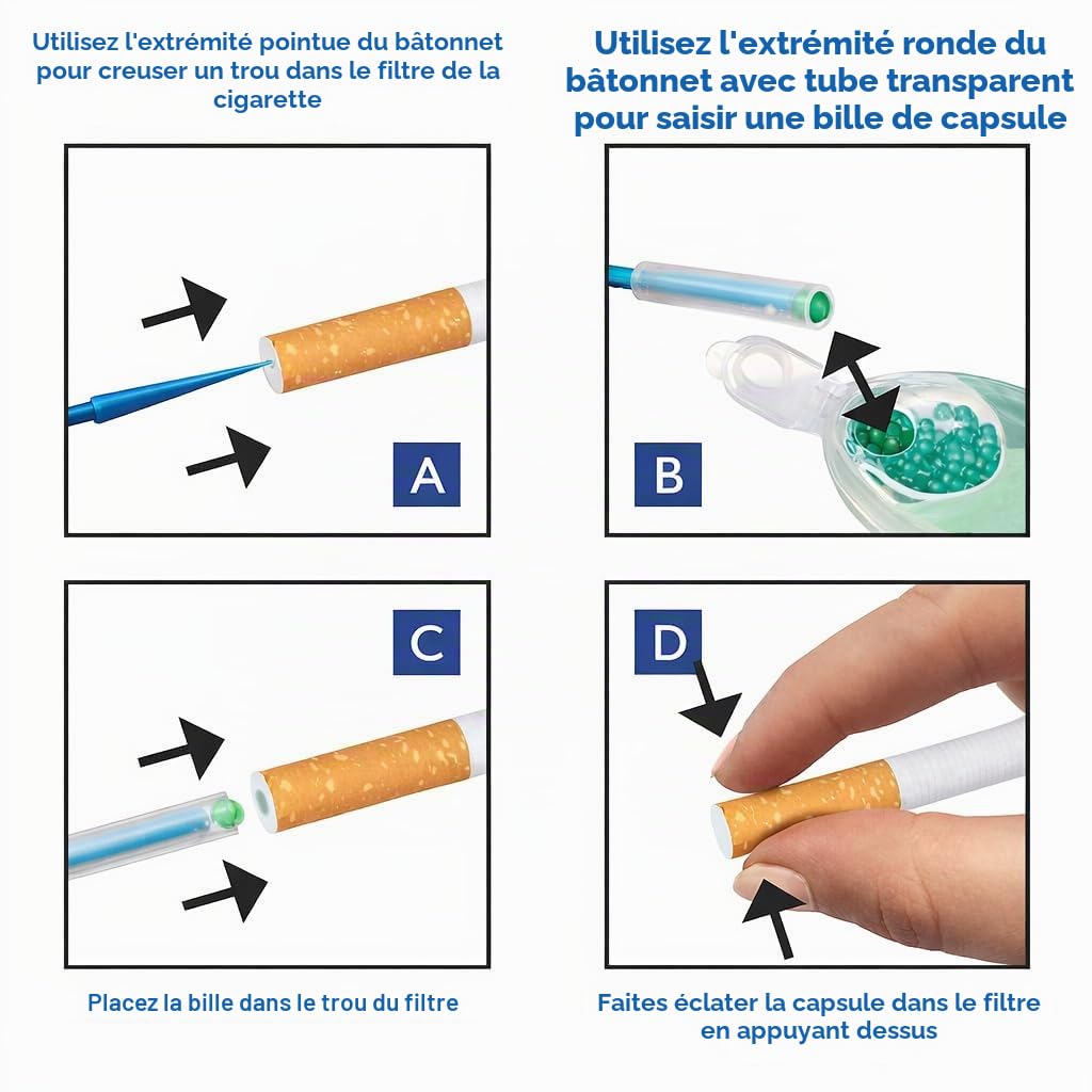 Lot de 1000 boules de menthe verte, arôme pour cigarettes - Insertion de pointes filtrantes - Menthol - Capsules à saveur forte