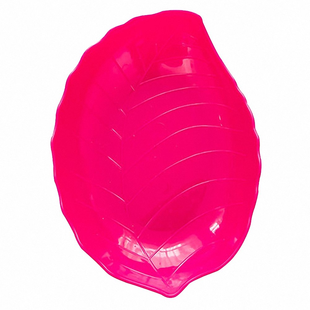 Reptile Food Bowl OMEM Leaf shape Water Dish,Feeding Dish,Tortoise Bowl (Rose red)