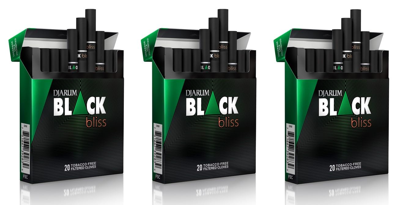 cigarettes that are black Amazon.com: Djarum Black Bliss Emerald Clove Filtered Cigarettes - 3 Boxes  of 20 (60 total)