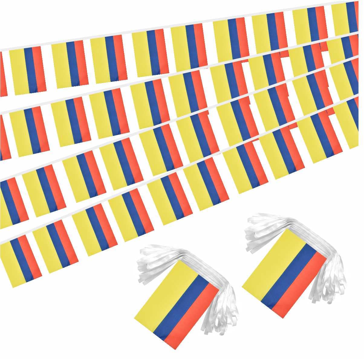 2 Pack Colombia Flag Banner String Small Mini 66 Feet 60 Pcs Colombian Hanging Flags Decoration