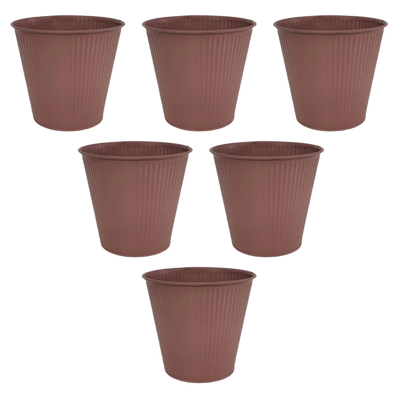 Msioytog 6Pcs Flowerpot Plant Container Bucket Metal Pail Flower Pots Raised Garden Boxes Farmhouse Plant Bucket Garden Planter Metal Flowerpots