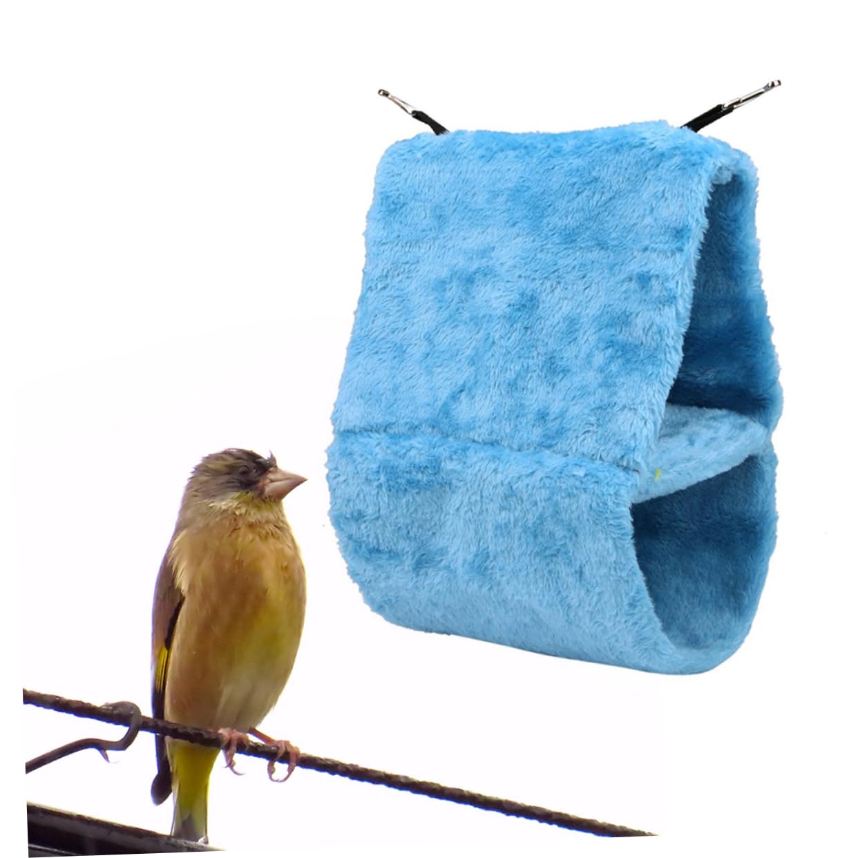 YARNOW 2 Pièces nid d'oiseau en Velours côtelé nichoir Garder Chaud Le nid des Oiseaux Tisser nid Suspendu tissé nid d'oiseau Suspendu Couche Double Cage Le nid d'oiseau hamac
