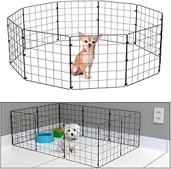 Cercadinho Pet Dobravel Móvel Articulado Cachorro Pequeno Porte Gato 10 Telas 30cm Preto