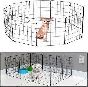 Cercadinho Pet Dobravel Móvel Articulado Cachorro Pequeno Porte Gato 10 Telas 30cm Preto