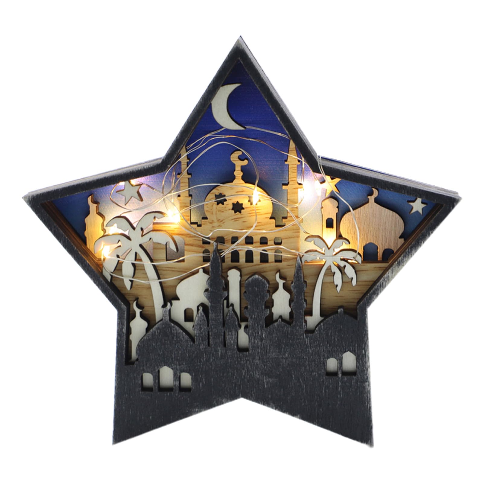 Buxuaaaa Jm00562 Creative Eid Mubaras Sign Star Table Decor Family Table Ornament Exquisite Design For Bookshelf Tabletop Decor Coffee