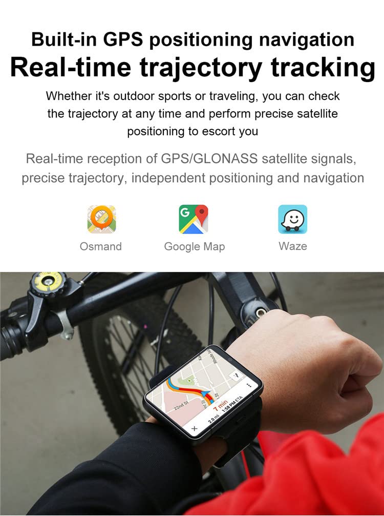 Inteligentny zegarek 4G/WIFI dla mężczyzn i kobiet, ekran dotykowy HD o przekątnej 2,8 cala, bardzo duży inteligentny zegarek, bateria 2300 mAh, aplikacje do połączeń z aparatem, GPS TV,