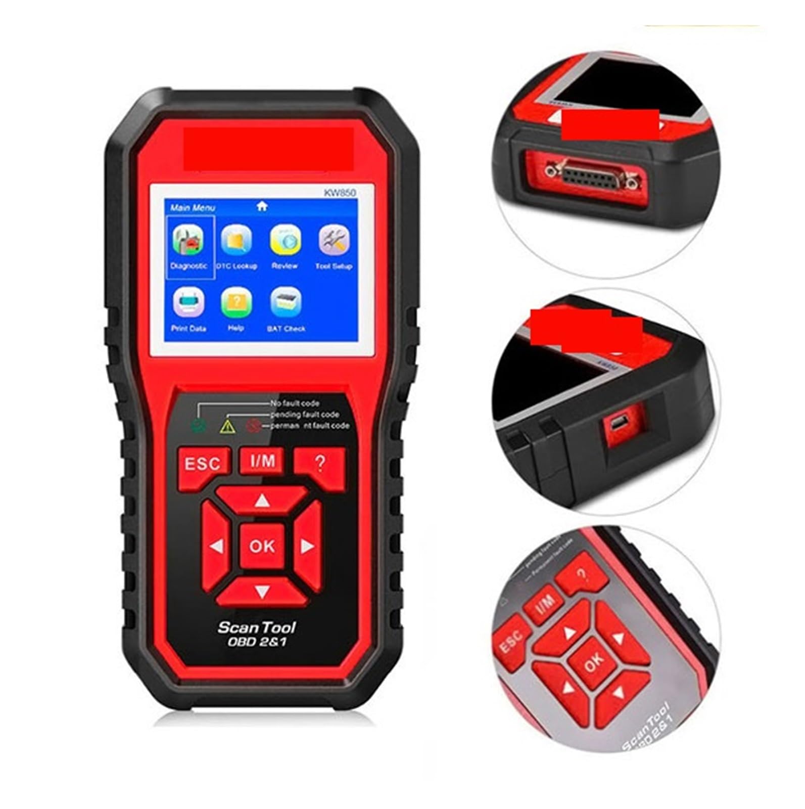 OBD2 KW850 Samochód OBD 2 Skaner Profesjonalny skaner Narzędzia diagnostyczne OBD2 Sprawdź silnik Sprawdź czytnik kodów samochodowych