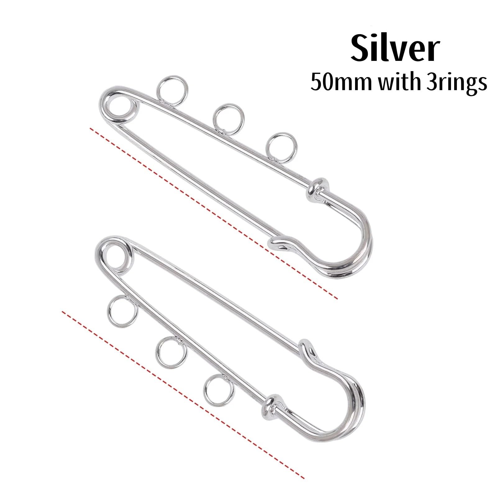 Sicherheitsnadeln, 100 Stück, 50 mm, Metall-Broschennadeln, Kilt-Verschlüsse für Kleidung, Mantel, Decken, gestrickt, DIY-Schmuckzubehör (10 Stück Gold A)