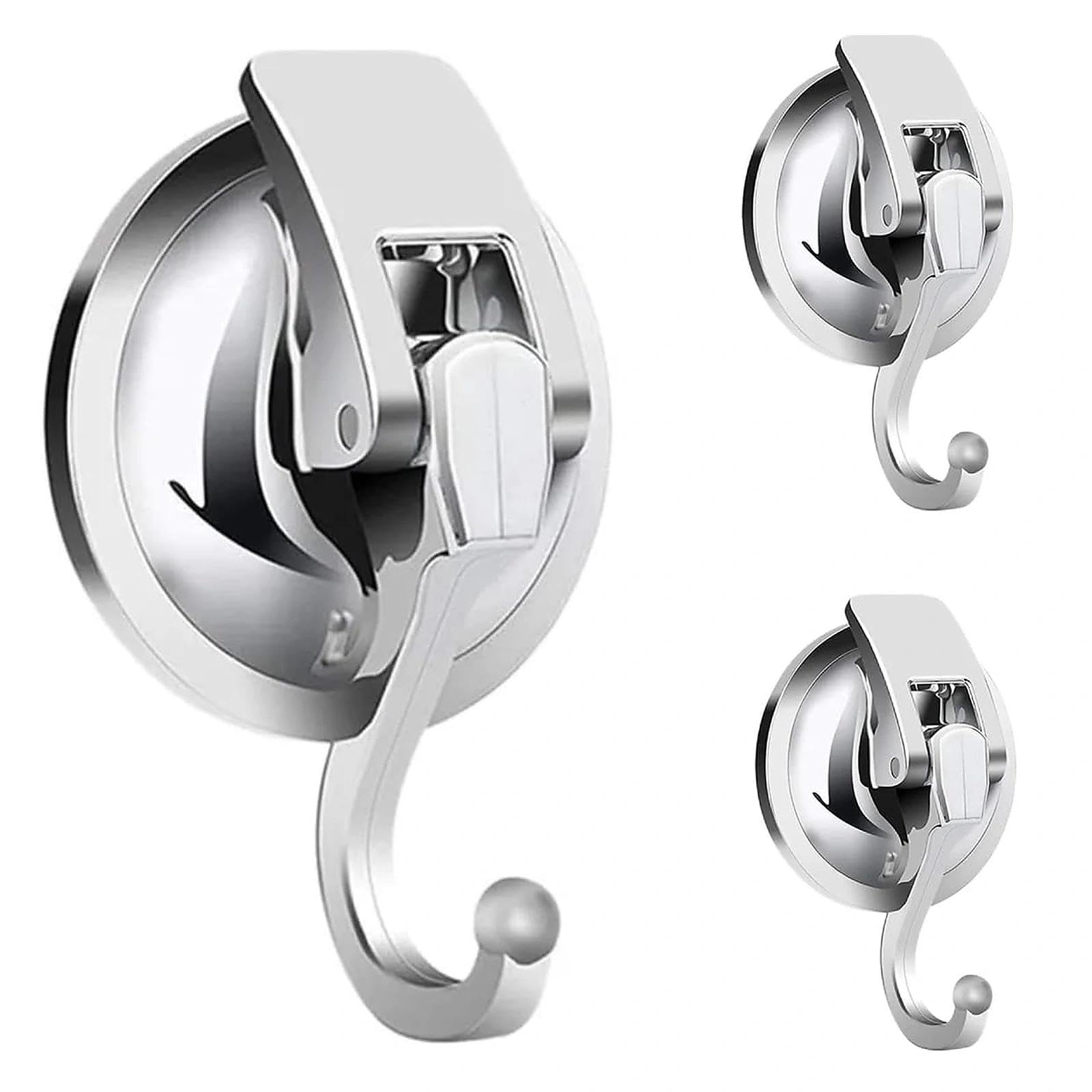 Ganchos Ventosa para Pared Baño, 3 Piezas Gancho Ventosa Vacio Sin Agujeros Ganchos Ventosa Súper Fuerte Ganchos Pared Puerta Impermeable Ganchos Succion de Plástico para Colgar Toallas Cocina Ducha