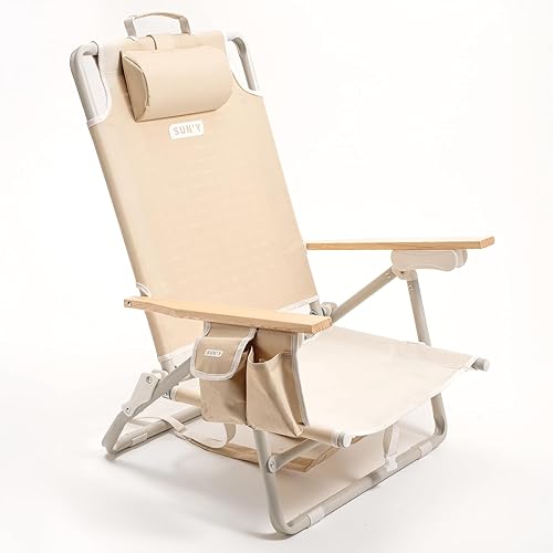 SUN'Y Escapes - Silla de playa tipo mochila, fabricada con plásticos encuadernados al océano, personalizable con accesorios MOLLE, ultraligera,