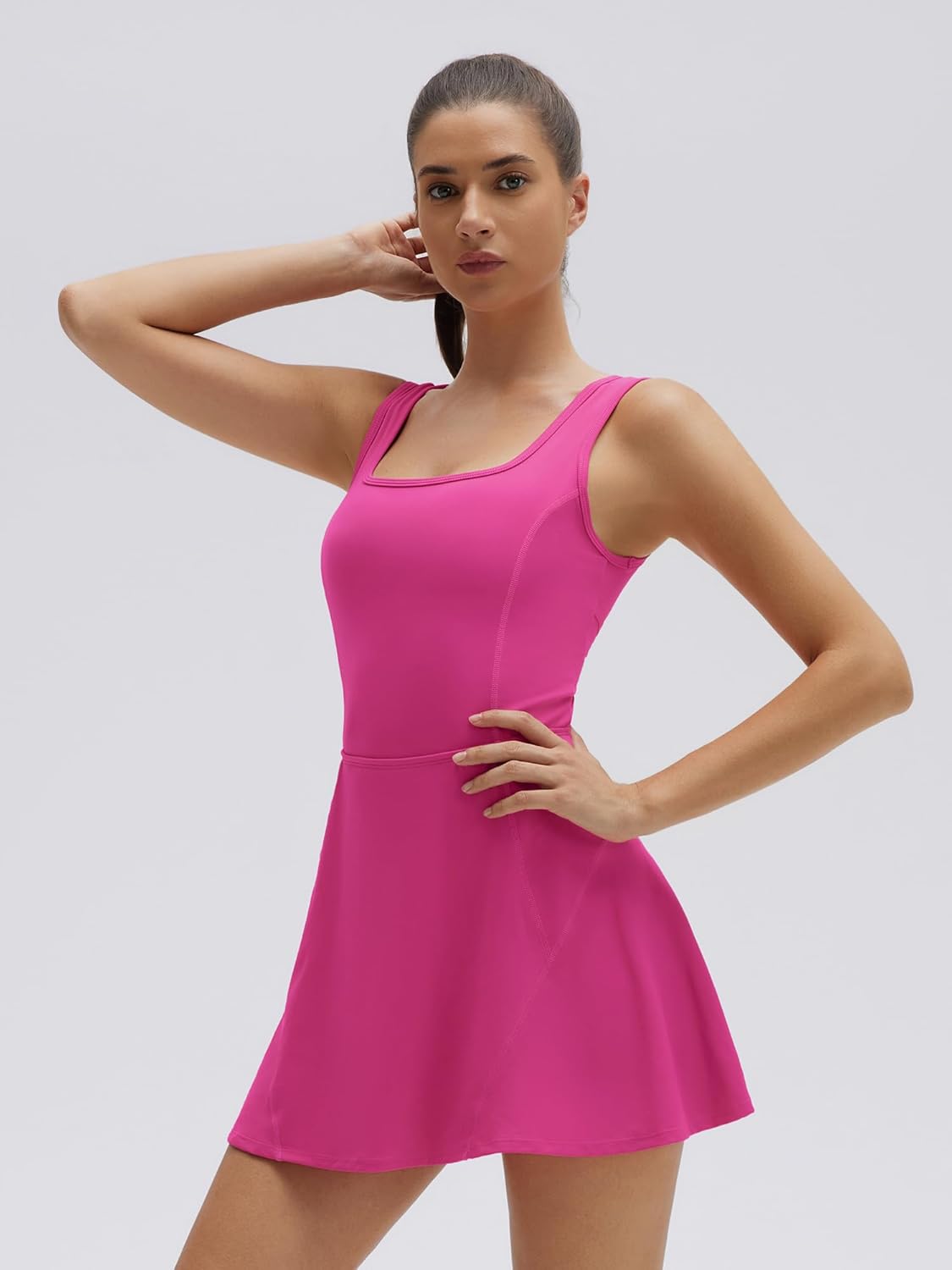 SUUKSESS Womens Tennis Dress with Built in Shorts and Bra Easy Peasy Athletic Dresses Golf Workout Active