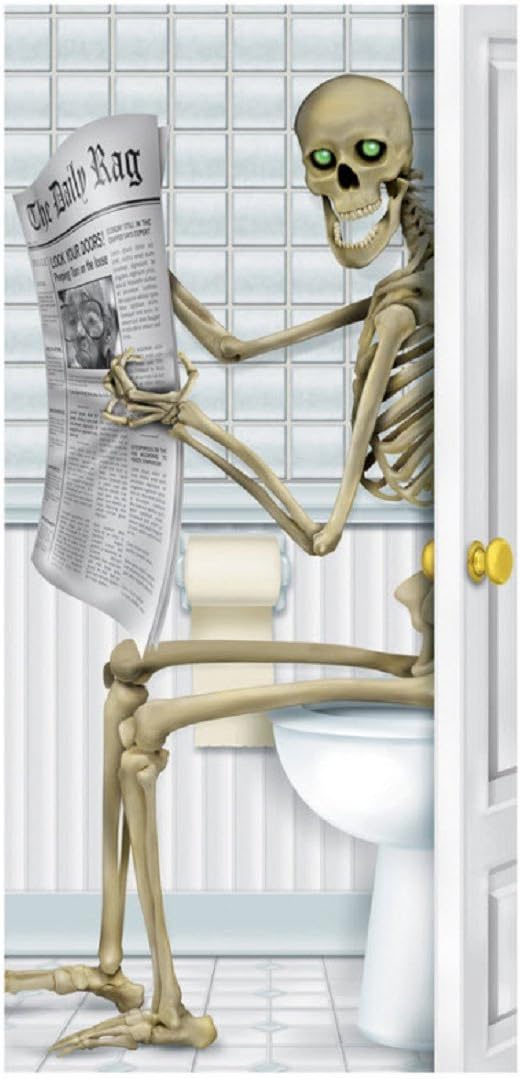 Skeleton Restroom Door Cover Party Accessory (1 Count) (1/Pkg)